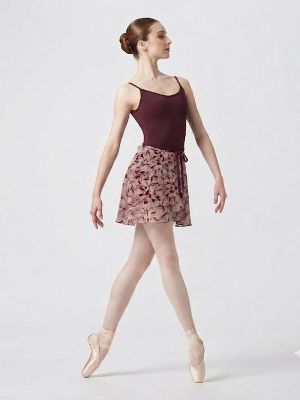 Wear Moi Floral Ballet Wrap Skirt Small velvet Burgundy Dance Balletcore